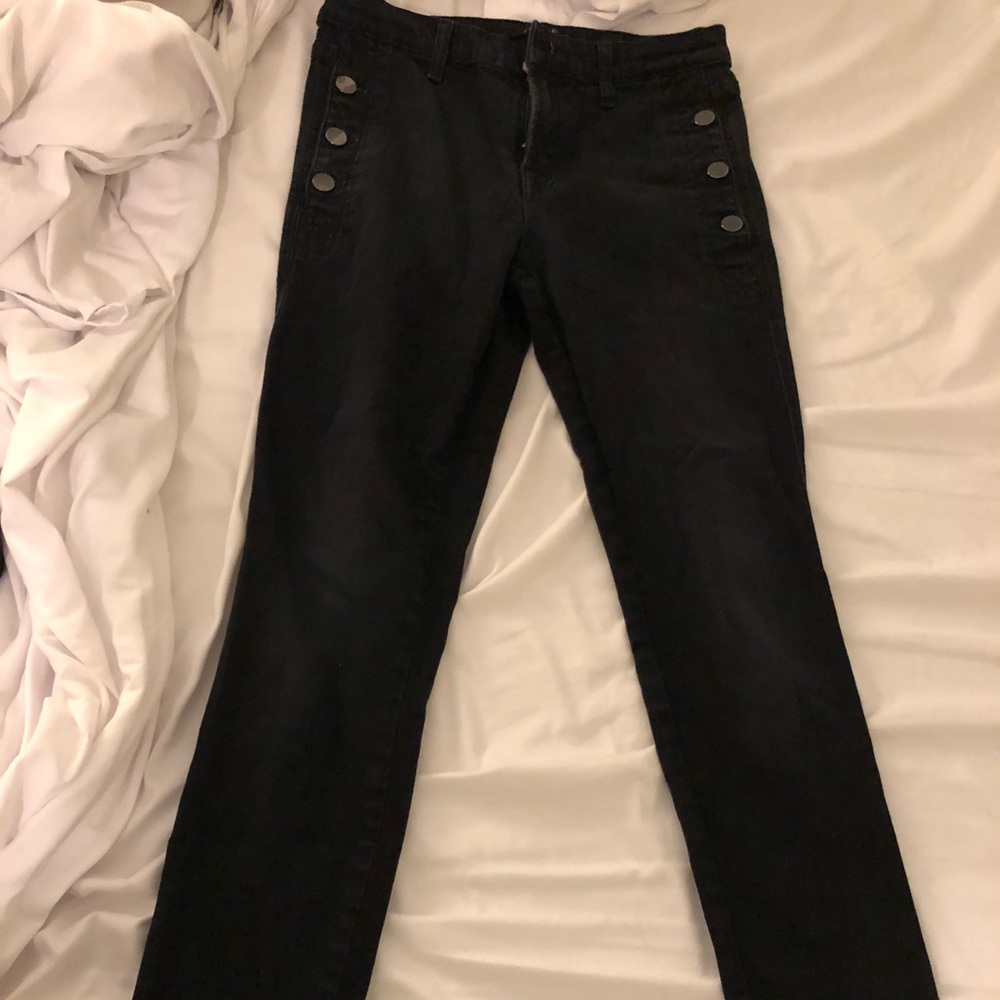 J Brand Black Skinny Jeans with Buttons